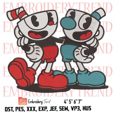 Cuphead And Mugman Logo Embroidery Design File - Embroidery Machine