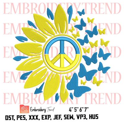 Flowers And Butterflies Ukraine Hippie Logo Embroidery Design File – Hippie Logo –  Embroidery Machine