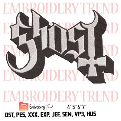 Ghost Band – Ghost B.C Logo Embroidery Design File – Embroidery Machine