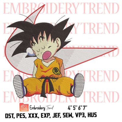 Goku Niño – Dragon Ball – Son Goku Logo  Embroidery Design File – Embroidery Machine