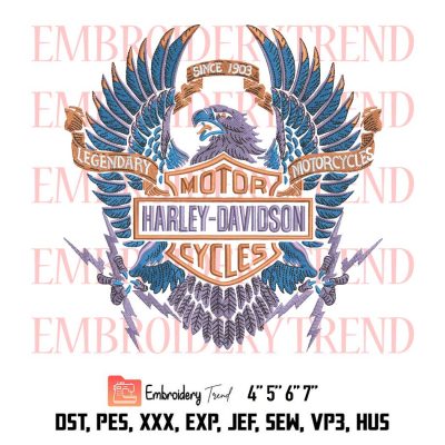 Harley Davidson Eagle Logo Embroidery Design File – Embroidery Machine