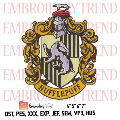 Harry Potter Hufflepuff Logo Embroidery Design File - Embroidery Machine