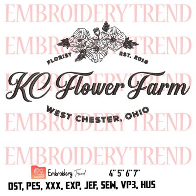 KC Flower Farm Logo Embroidery Design File – Embroidery Machine