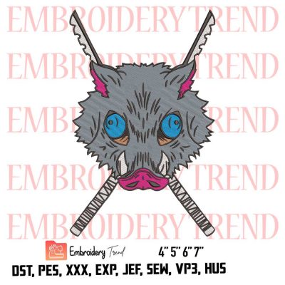 Kimetsu No Yaiba Hashibira Inosuke Logo Embroidery Design File – Embroidery Machine Design File Instant Download