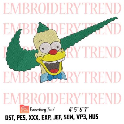 Krusty The Clown Logo Embroidery Design File – Nike Inspired Embroidery Machine