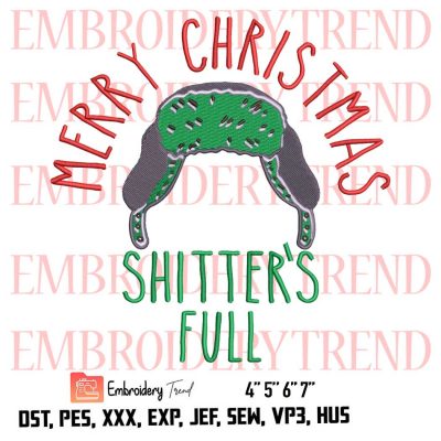 Merry Christmas Shitter's Full Logo Embroidery Design File - Embroidery Machine