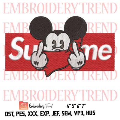 Mickey Mouse Supreme Logo Embroidery Design File – Supreme x Mickey Mouse Embroidery Machine