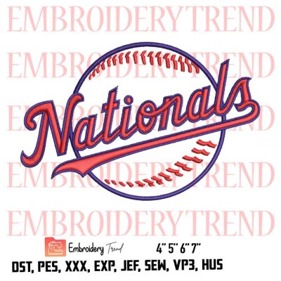 Washington Nationals Logo Embroidery Design File – MLB Logo – Baseball Embroidery Machine