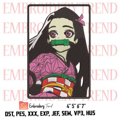 Nezuko Kamado Manga Demon Slayer Logo Embroidery Design File – Embroidery Machine