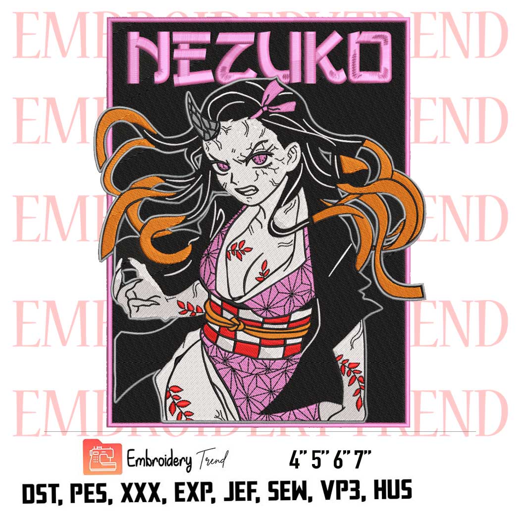Nezuko Embroidery Design File, Kimetsu no yaiba Anime Embroi - Inspire  Uplift