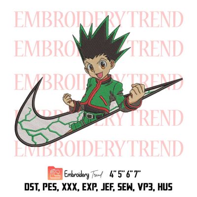 Gon Freecss Hunter x Hunter Embroidery Design File – Nike Inspired Embroidery Machine