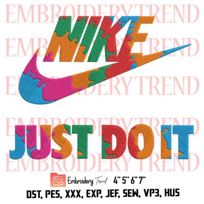 Nike Just Do It Logo Nike Colorful Embroidery Design File – Embroidery Machine