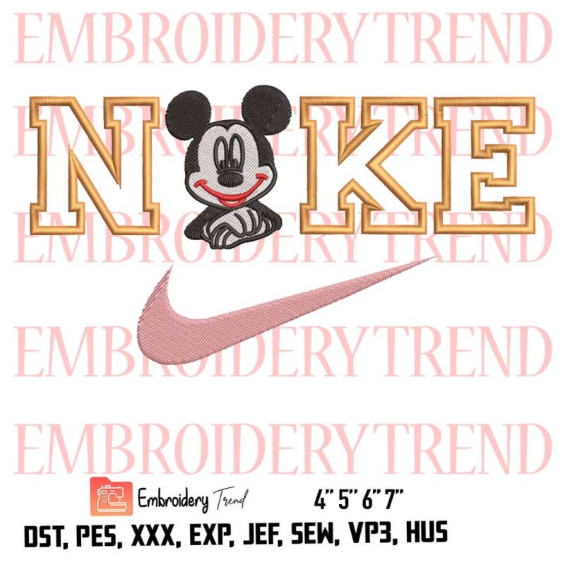 Nike Mickey Mouse Logo Embroidery Design File - Embroidery Machine