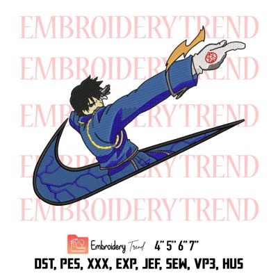 Nike Roy Mustang manga Fullmetal Alchemist Logo Embroidery Design File – Nike Inspired Embroidery Machine
