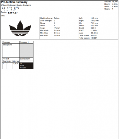 Adidas Cannabis Logo Embroidery Design, Weed Embroidery Digitizing Pes File