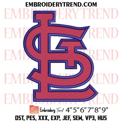 MLB St Louis Cardinals Team Embroidery Design, Baseball Cardinals Machine Embroidery Digitized Pes Files
