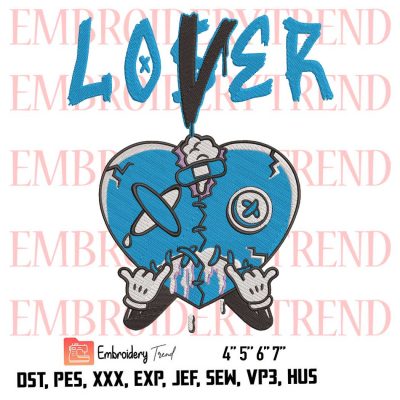 Tee 5 Retro Racer Blue Loser Lover Heart Logo Embroidery Design File – Embroidery Machine
