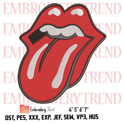 Tongue And Lips Rolling Stones Logo Embroidery Design File - Hot Lips -  Embroidery Machine