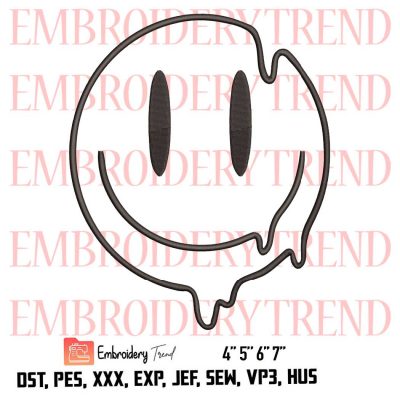 Trippy Smiley Face  Logo Embroidery Design File – Embroidery Machine
