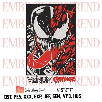 Venom And Carnage Logo Embroidery Design File – Embroidery Machine