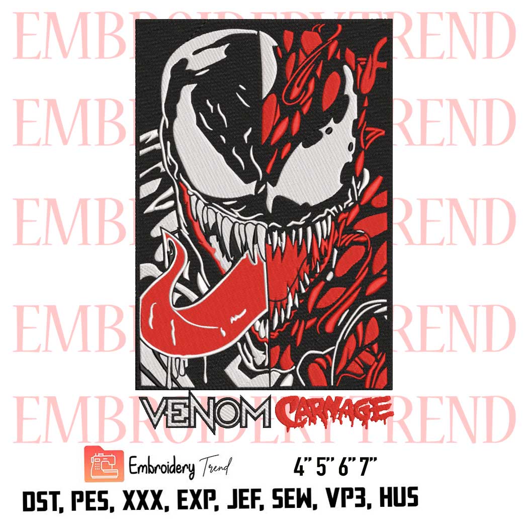 Venom And Carnage Logo Embroidery Design File - Embroidery Machine