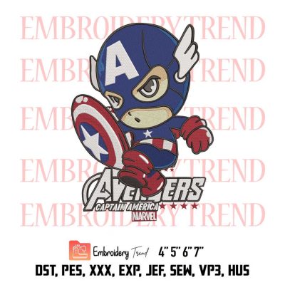 Chibi Captain America, Chibi Superman Marvel Avengers, Superhero Movie Embroidery Design File – Embroidery Machine