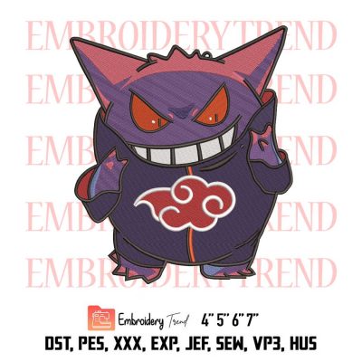 Gengar Pokémon Costume Uchiha Itachi Logo Embroidery Design File – Embroidery Machine