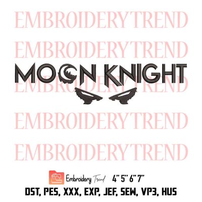 Moon Knight Logo Embroidery Design File – Embroidery Machine
