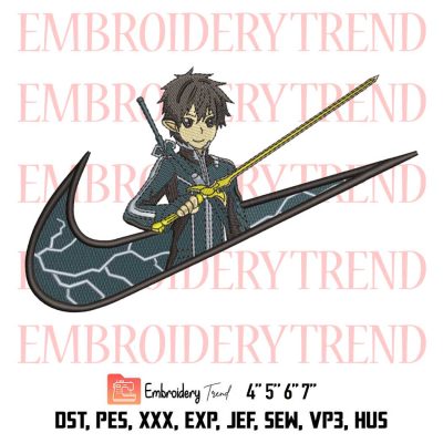 Kirito Anime Sword Art Online Logo Embroidery Design File – Nike Inspired Embroidery Machine