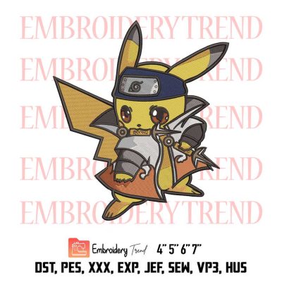 Pikachu Cosplay Namikaze Minato Anime Logo Embroidery Design File – Embroidery Machine