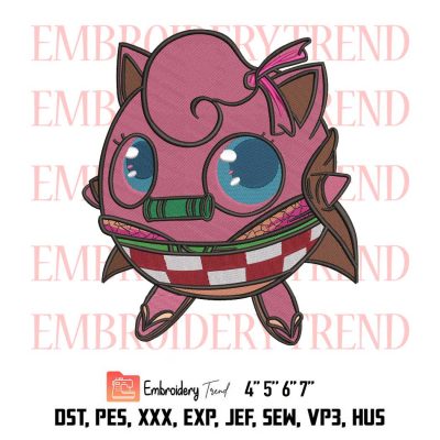 Purin Pokemon x Nezuko Kamado Kimetsu no Yaiba Logo Embroidery Design File – Embroidery Machine