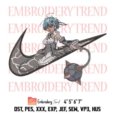 Rem – Re zero Logo Embroidery Design File – Nike Inspired Embroidery Machine
