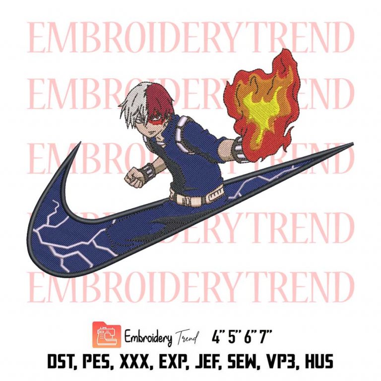 Shoto Todoroki My Hero Academia Logo Embroidery Design File - Nike ...