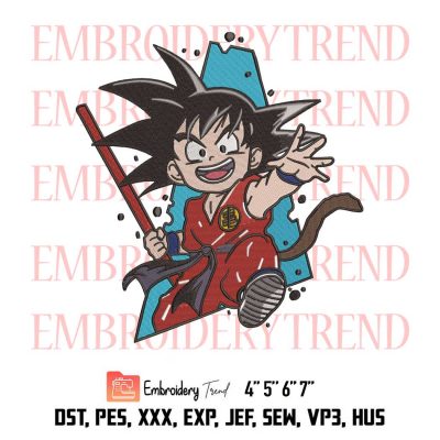 Goku Anime, Son Goku, Dragon Ball Embroidery Design File – Embroidery Machine