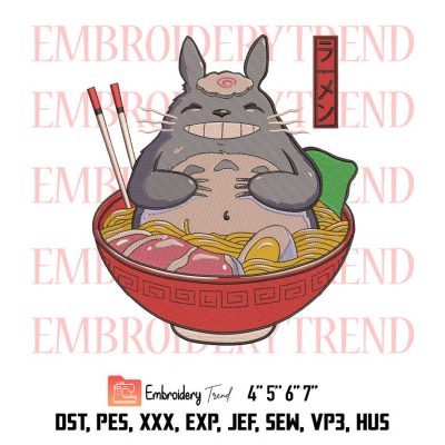 Totoro Ramen Disney Embroidery Design File - Embroidery Machine
