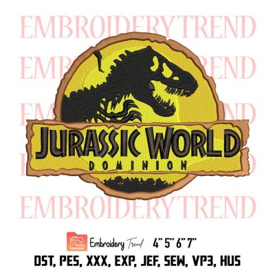 Jurassic World Dominion, Jurassic Park, Jurassic World, Dominion Embroidery Design File – Embroidery Machine