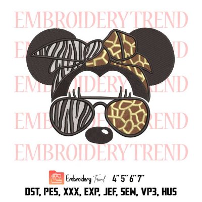 Minnie Mouse heads Safari, Disney Embroidery Design File – Embroidery Machine