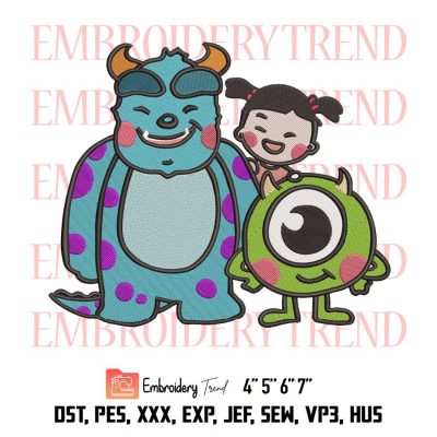 Monstros SA, Monsters University, Disney Embroidery Design File – Embroidery Machine