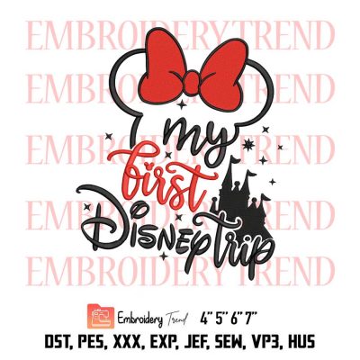 My First Disney Trip, Disney Land Trip, Mouse Castle, Magic Mouse Embroidery Design File - Embroidery Machine