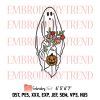 Halloween Skeleton Pumpkin Embroidery,Witch Embroidery, Swoosh Skeleton Embroidery, Embroidery Design File