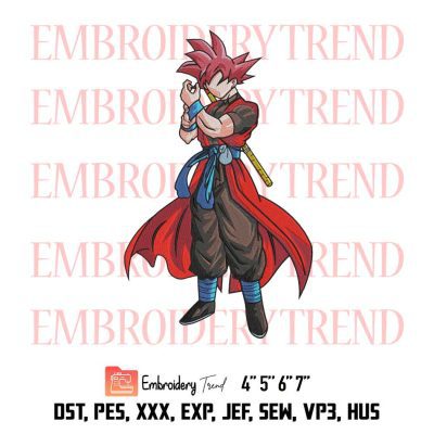 Super Saiyan Embroidery, Son Guku Xeno Embroidery, Dragon Ball Embroidery, Embroidery Design File