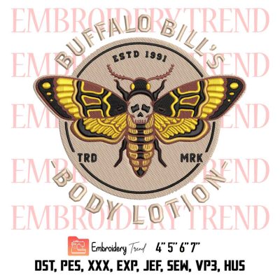 Buffalo Bill’s Body Lotion Embroidery, Horror Movie Embroidery, Halloween Embroidery, Embroidery Design File