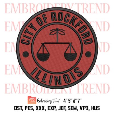 City Of Rockford Illinois Embroidery, A League of Their Own Movie Embroidery, Embroidery Design File