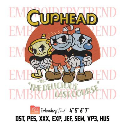 Cuphead In The Delicious Last Course Embroidery, Video Game Gift Embroidery, Gamer Gaming Embroidery, Embroidery Design File
