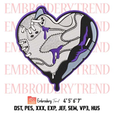Nike Logo Heart Embroidery, Heart Love Design File