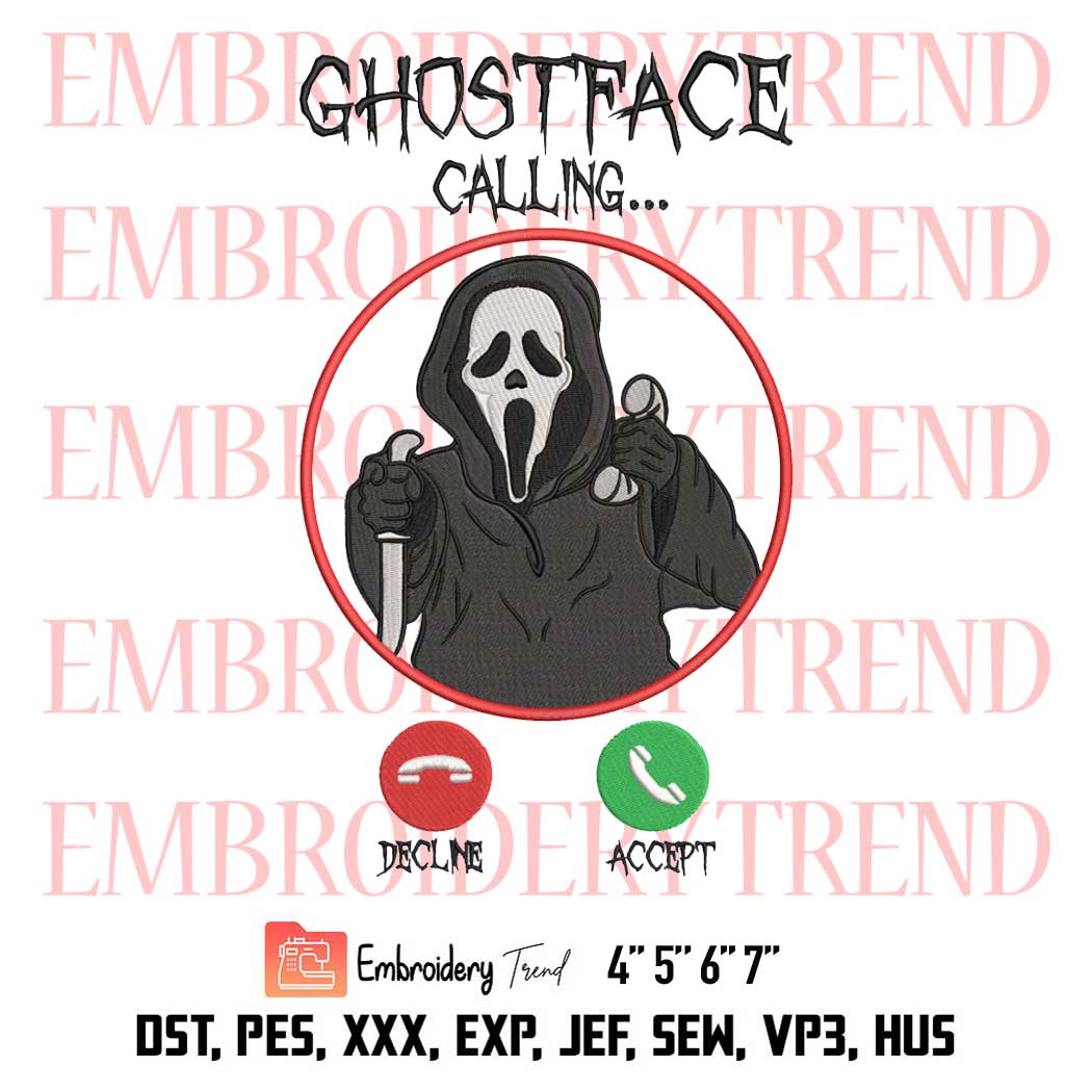 Holiday 365 Halloween Embroidery, Ghostface Calling Funny Halloween Gift Embroidery, Embroidery Design File