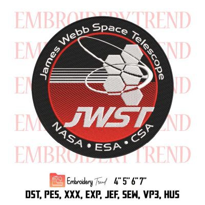 James Webb Space Telescope Logo Embroidery, Nasa Embroidery, JWST Embroidery, Embroidery Design File