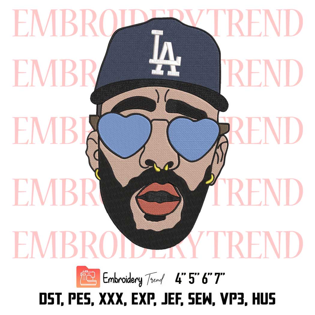 Los Angeles Dodgers Bad Bunny Embroidery, Dodgers MLB Baseball Embroidery, Embroidery Design File