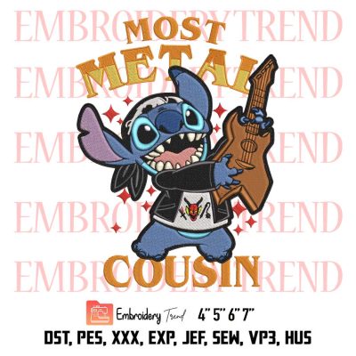 Most Metal Cousin Embroidery, Hellfire Club Stitch Stranger Things 4 Embroidery, Embroidery Design File