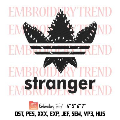 Stranger Things Demogorgon Embroidery, Stranger things Adidas Logo Embroidery, Embroidery Design File